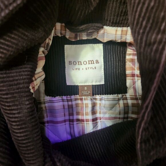 Sonoma Life+Style Corduroy Blazer Jacket Womens Size S Dark Brown Cotton Pockets - Picture 10 of 14